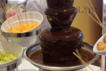 chocolate fondue with fruit