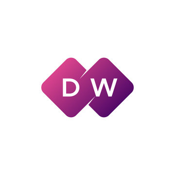 two letter dw diamond rounded logo