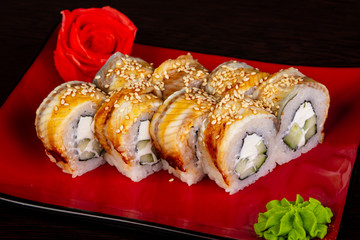 Japanese roll with eel