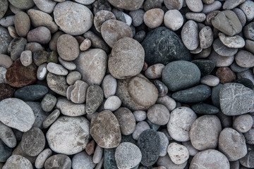 round stones. Coast. beach.