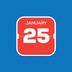 January 25 Calendar Flat Icon