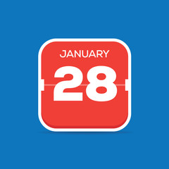 Fototapeta premium January 28 Calendar Flat Icon