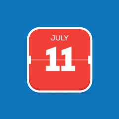 July 11 Calendar Flat Icon