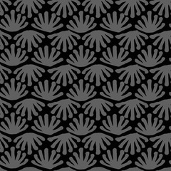 Vector seamless floral tile grey pattern for wrapping, craft, textile, fabric