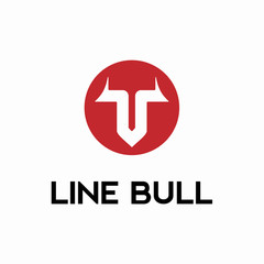 Line Bull Logo Design Template