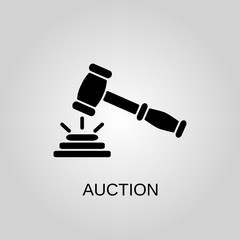 Auction icon. Auction symbol. Flat design. Stock - Vector illustration