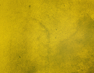 Yellow ocherous abstract textured background texture to the point with bright spots of paint. Blank...