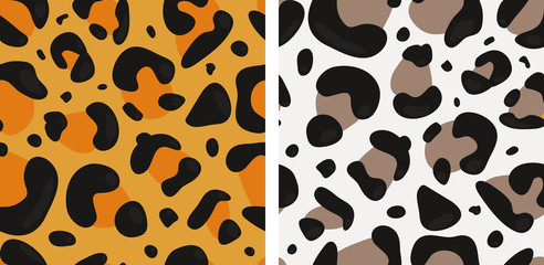 Set of Vector Seamless with Different Leopard's Skin