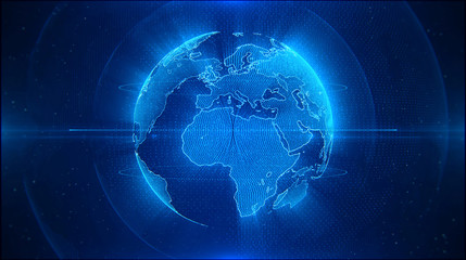 Global Hi-Tech World Map.