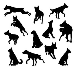 Dog Silhouettes Animal Set