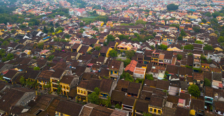 Hoi An, Vietnam : Panorama Aerial view of Hoi An ancient town, UNESCO world heritage, at Quang Nam province. Vietnam. Hoi An is one of the most popular destinations in Vietnam