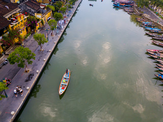 Hoi An, Vietnam : Panorama Aerial view of Hoi An ancient town, UNESCO world heritage, at Quang Nam province. Vietnam. Hoi An is one of the most popular destinations in Vietnam