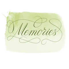 memories text calligraphy with flourish elements  vector 