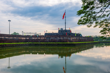 Imperial Royal Palace of Nguyen dynasty in Hue, Vietnam. Hue  is one of the most popular destinations in Vietnam. HUE - VIET NAM , DATE 30/4/2018