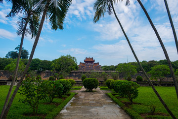 Imperial Royal Palace of Nguyen dynasty in Hue, Vietnam. Hue  is one of the most popular destinations in Vietnam. HUE - VIET NAM , DATE 30/4/2018