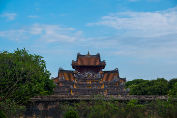 Imperial Royal Palace of Nguyen dynasty in Hue, Vietnam. Hue  is one of the most popular destinations in Vietnam. HUE - VIET NAM , DATE 30/4/2018