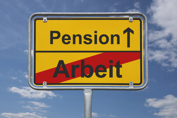 Fototapeta premium Ende Arbeit, Anfang Pension