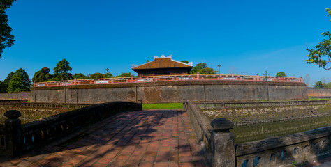 Imperial Royal Palace of Nguyen dynasty in Hue, Vietnam. Hue  is one of the most popular destinations in Vietnam. HUE - VIET NAM , DATE 30/4/2018