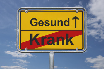 Fototapeta premium Ende Krank, Anfang Gesund 