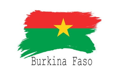 Burkina Faso flag on white background