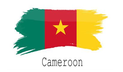 Cameroon flag on white background