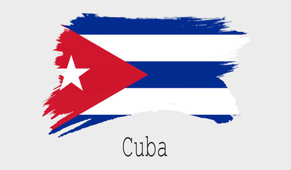 Obraz na płótnie Canvas Cuba flag on white background