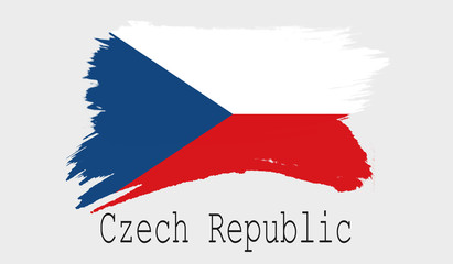 Czech Republic flag on white background