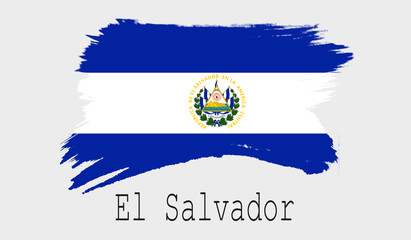 El Salvador flag on white background