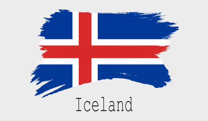 Obraz premium Iceland flag on white background
