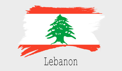 Fototapeta na wymiar Lebanon flag on white background
