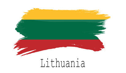 Lithuania flag on white background