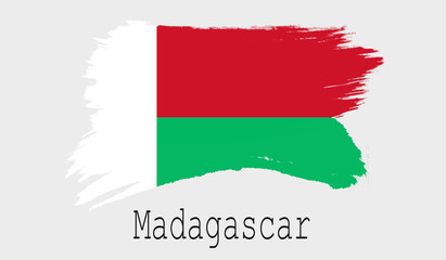 Madagascar flag on white background