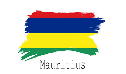 Mauritius flag on white background