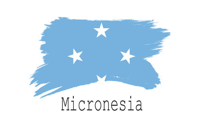 Obraz na płótnie Canvas Micronesia flag on white background