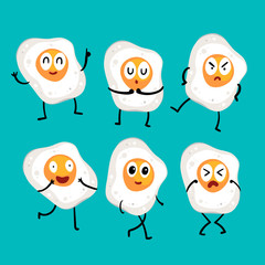 Obraz premium fried egg character vector design