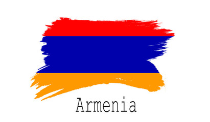 Armenia flag on white background