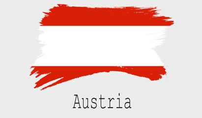 Austria flag on white background