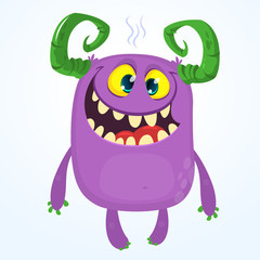 Cartoon monster. Vector illustration for stickers, print, decoration, package