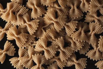 wholemeal pasta in butterfly shapes