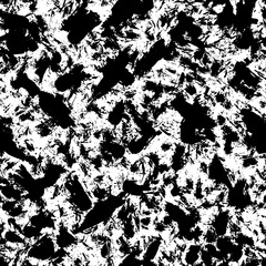 Hand drawn black and white ink abstract seamless pattern. Grunge texture. Paint brush background