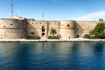 Aragonese castle, located on the seaside in the Italian city of Taranto.