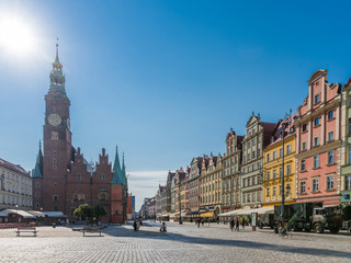 Fototapeta na wymiar Breslau – Rathaus mit Rathausturm am Rynek