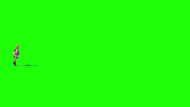 Oviraptor Dinosaurs Run Green Screen Jurassic World 3D Rendering Animation