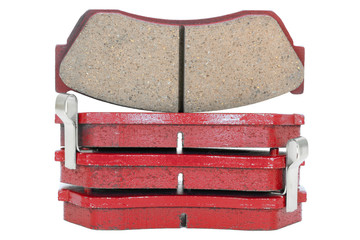 Automotive brake pads, Isolated on white background