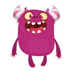 Scary surprised cartoon monster. Vector Halloween  monster. Big set of cartoon monsters