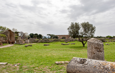 Hera- (Poseidon-)Tempel, Archäologische Stätte Paestum, UNESCO, Parco Nazionale di Cilento,...
