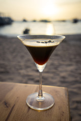 Cocktail at sunset beach