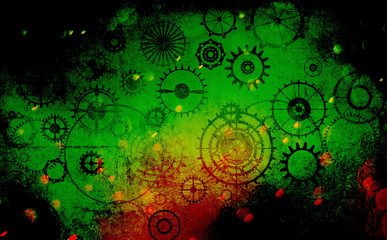 vintage steampunk old background, paper canvas frame, cogs, gears retro wallpaper