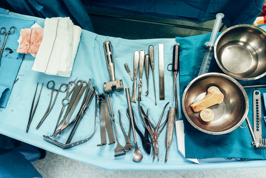 Medical tools in surgical room