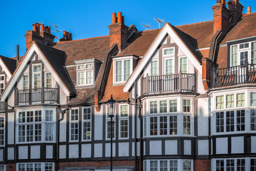 Tudor Revival style houses around Chelsea in London
